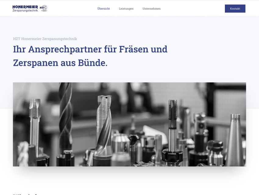 Website-Screenshot von HZT Honermeier